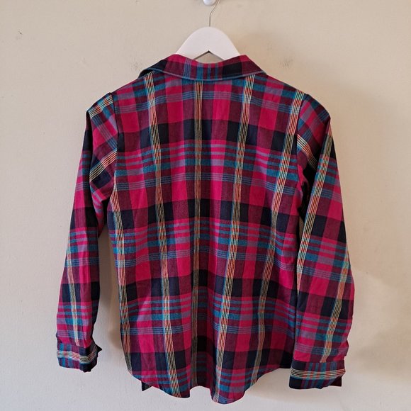 Revolution Multicolored Plaid Collared Open Front Long Sleeve Jacket - S - Picture 3 of 9